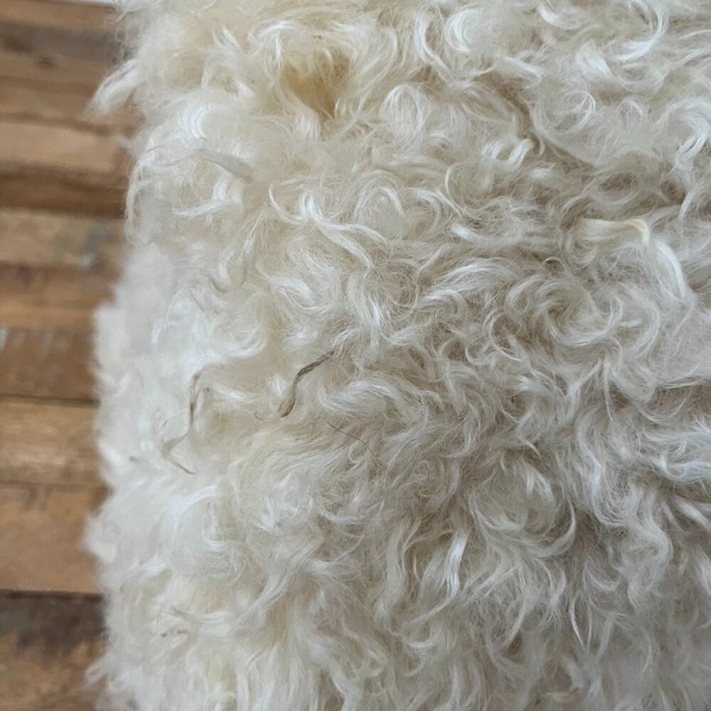 Genuine Fluffy Sheepskin Rug 21" x 33" Thick Cream Colored - Picture 10 of 14